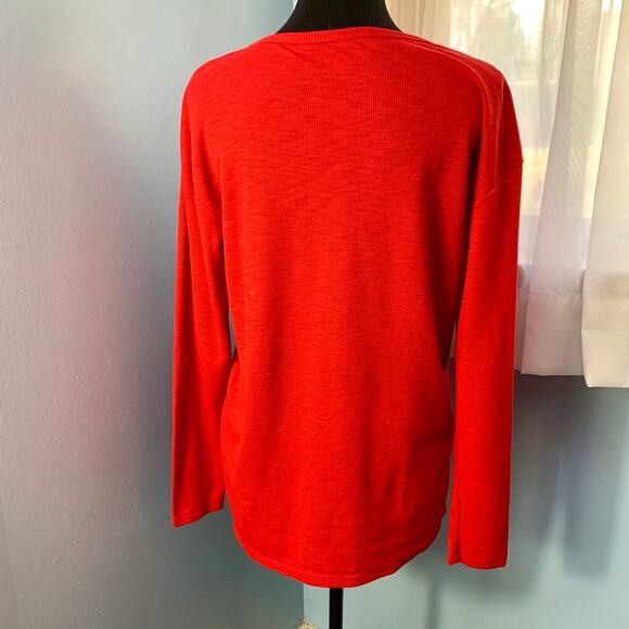 Holiday Time Merry Christmas Red Thermal Top Size Small (4-6) - Picture 4 of 7